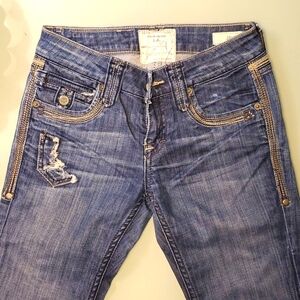 TAVERNITI SO Jeans Size 24×32 "Janis 18" Distressed Straight Jeans